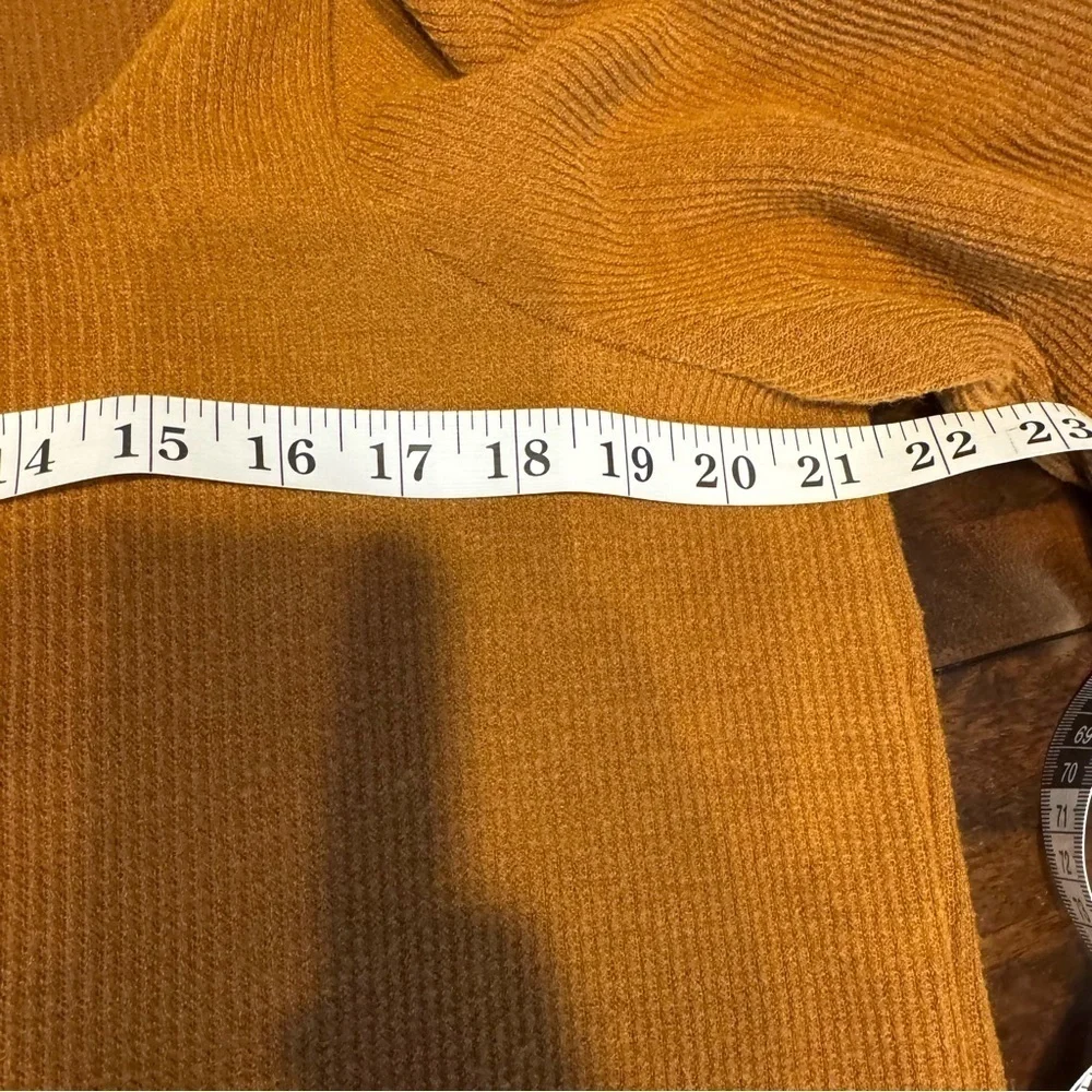 Madewell Ottoman Rib Puff Sleeve Square Neck Sweater In Brown Dried Cedar Sz XL